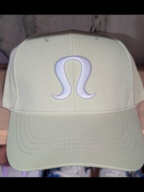 lululemon athletica light lime baseball cap with white logo